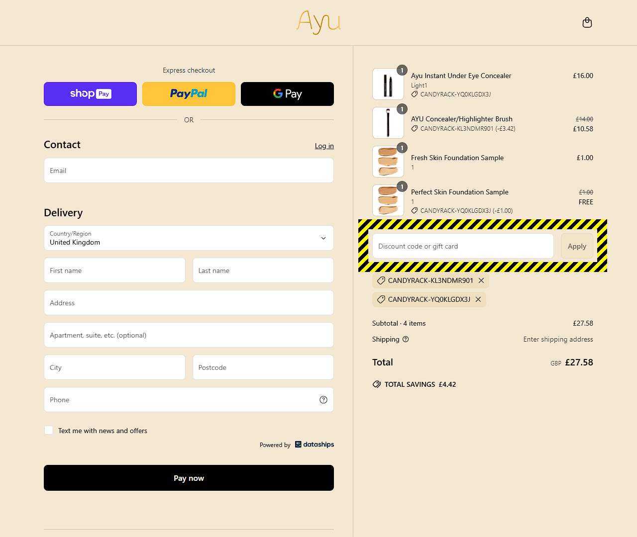 Ayu Cosmetics Discount Code