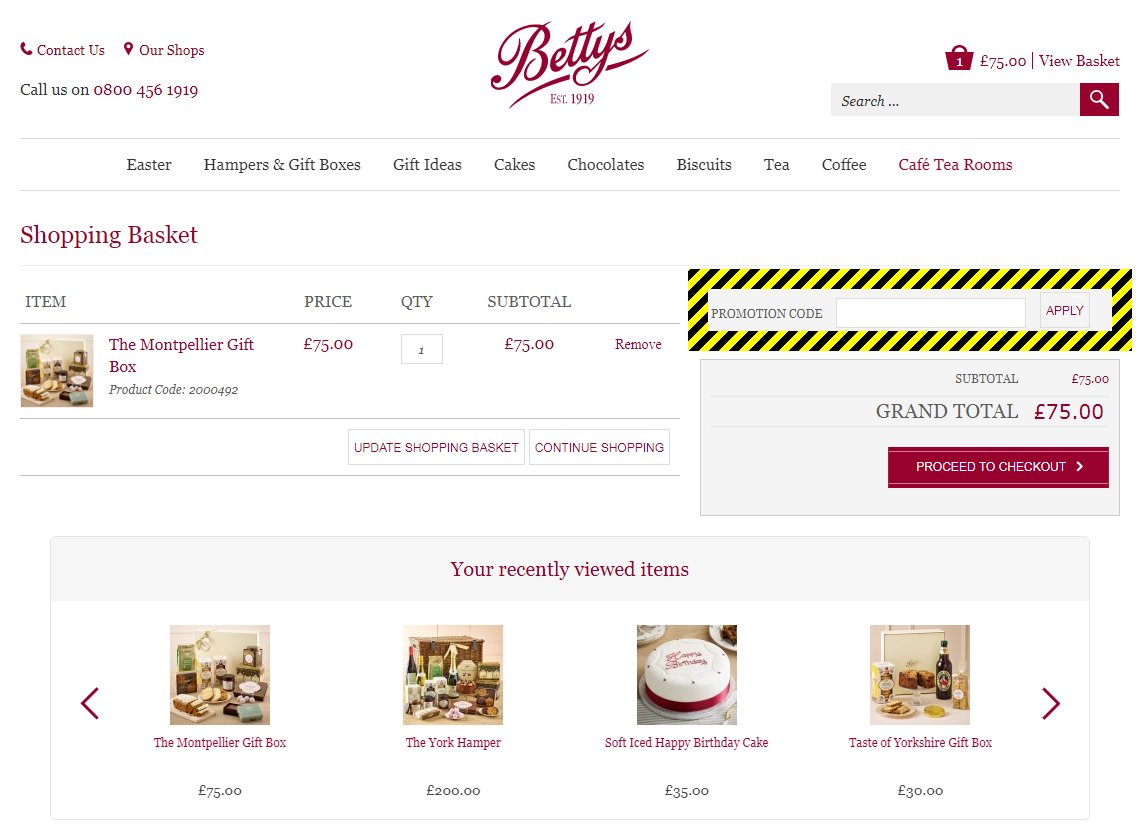 Bettys Discount Code