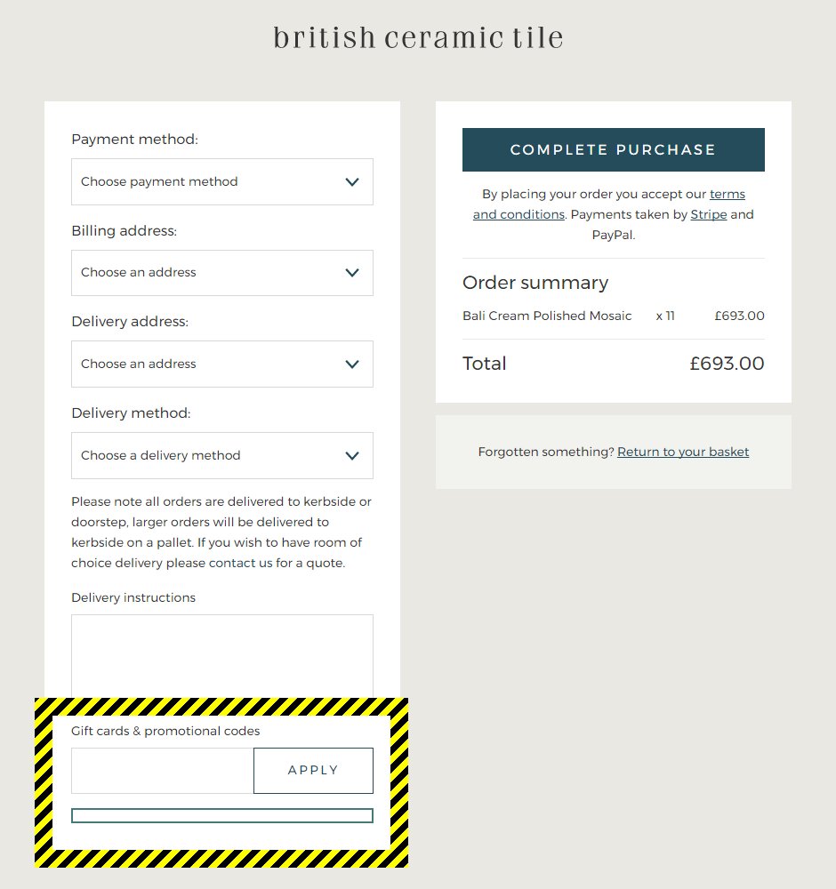 How to use a British Ceramic Tile Discount Code