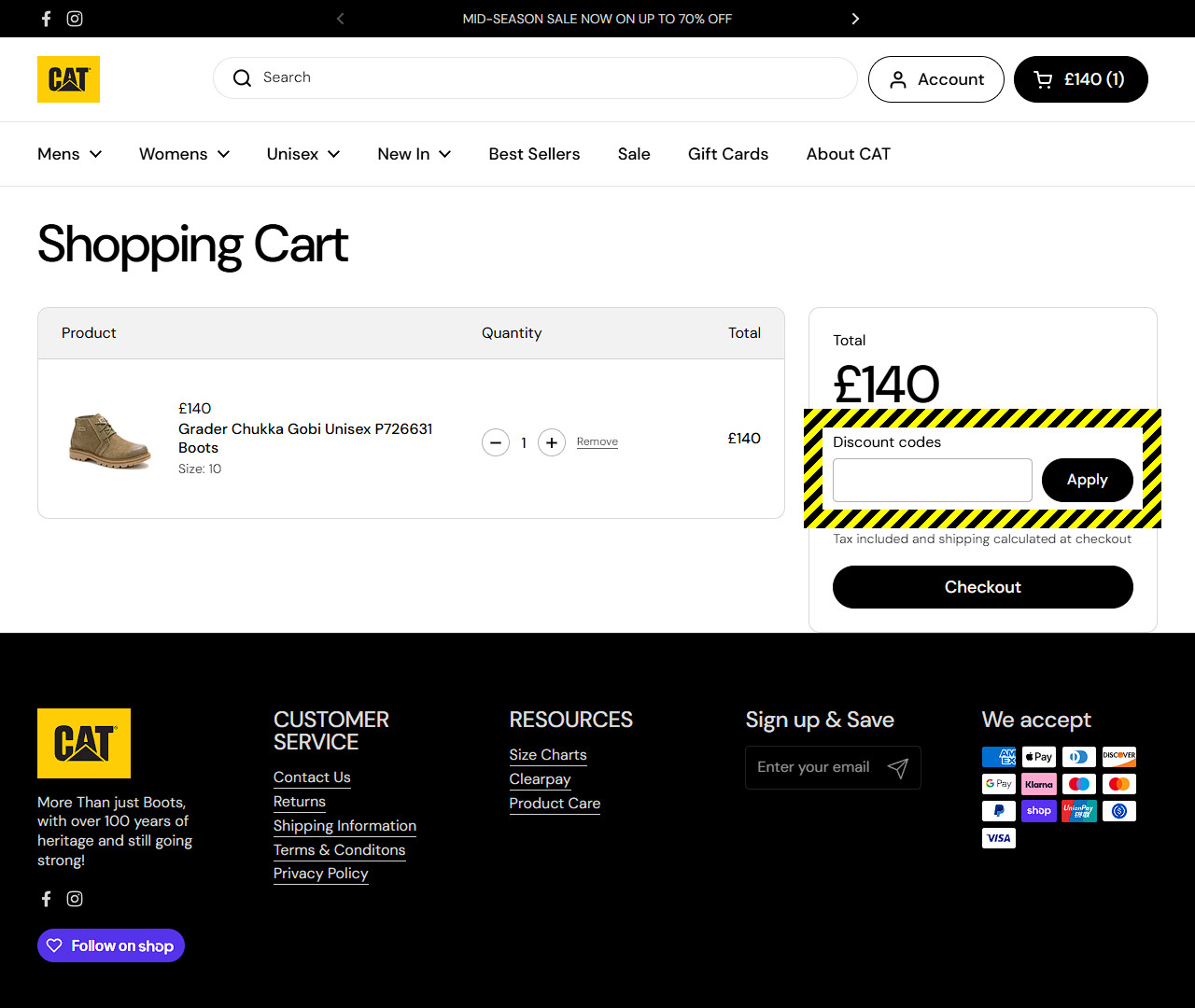 CAT Footwear Discount Code
