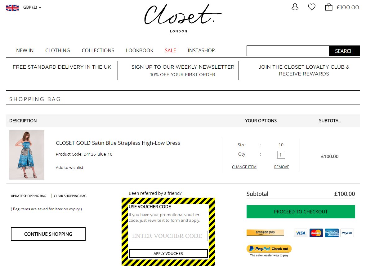 Closet London Discount Code
