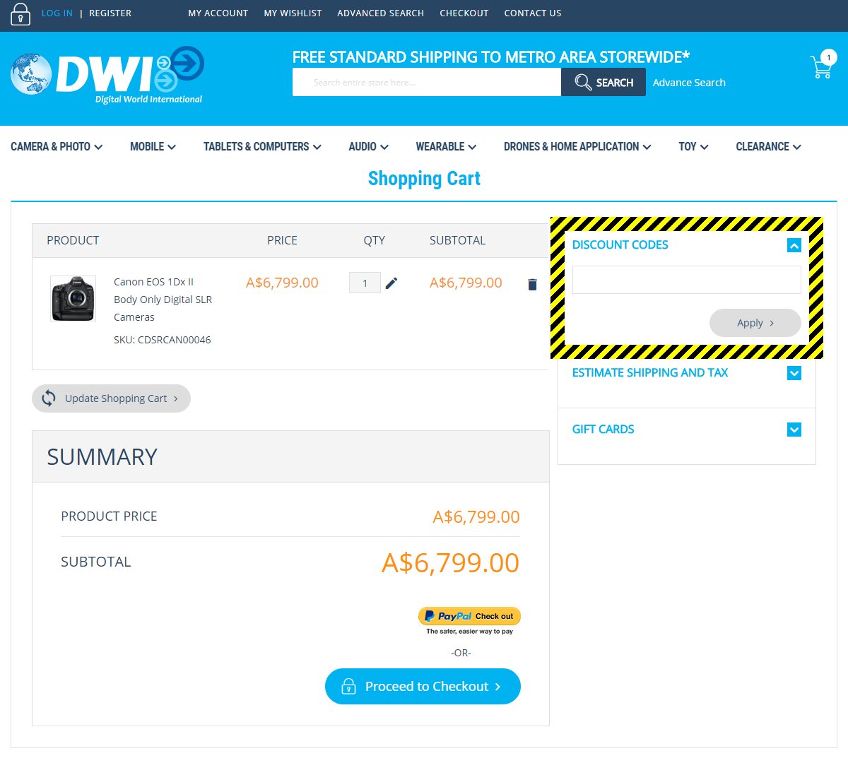 DWI Digital Cameras Discount Code