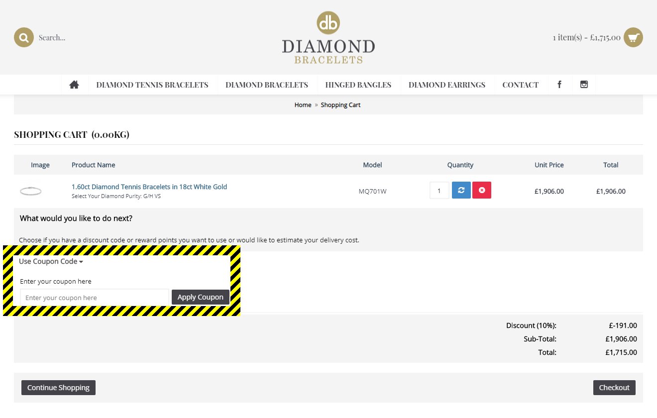 How to use a Diamond Bracelets Discount Code