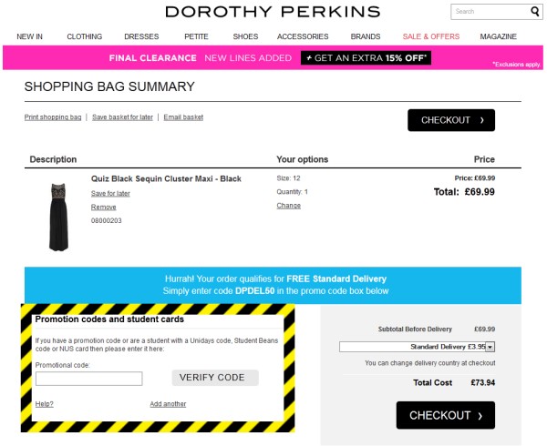 Dorothy Perkins Discount Code