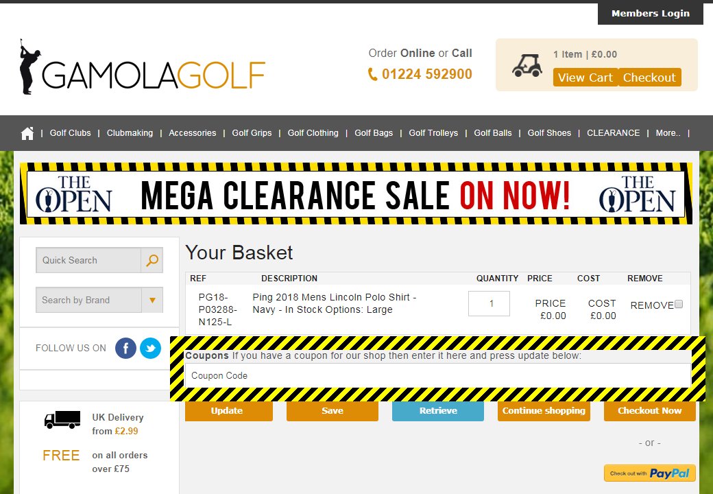 Gamola Golf Discount Code