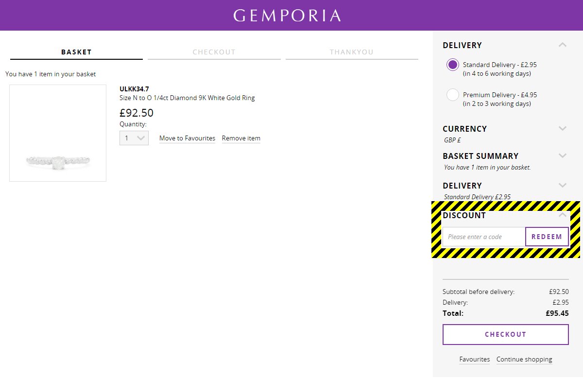 How to use a Gemporia Discount Code