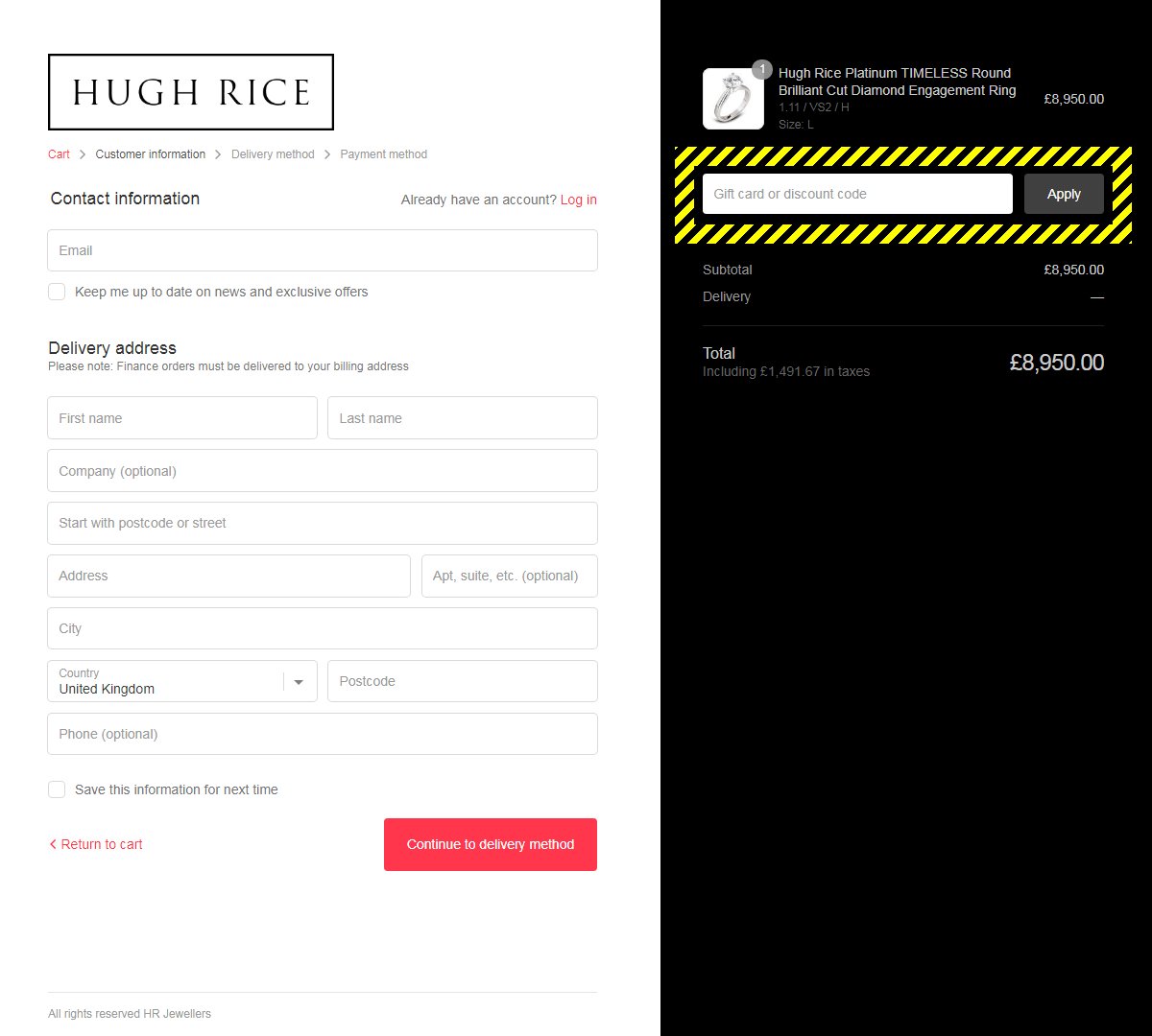 Hugh Rice Discount Code