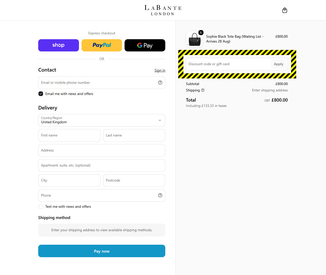 LaBante London Discount Code