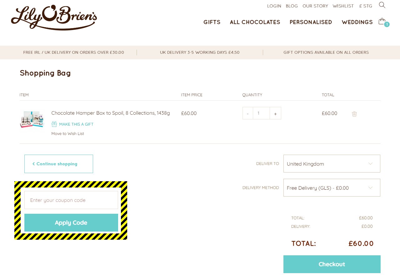 Lily O'Brien's Discount Code Lily O'Brien's Discount Code