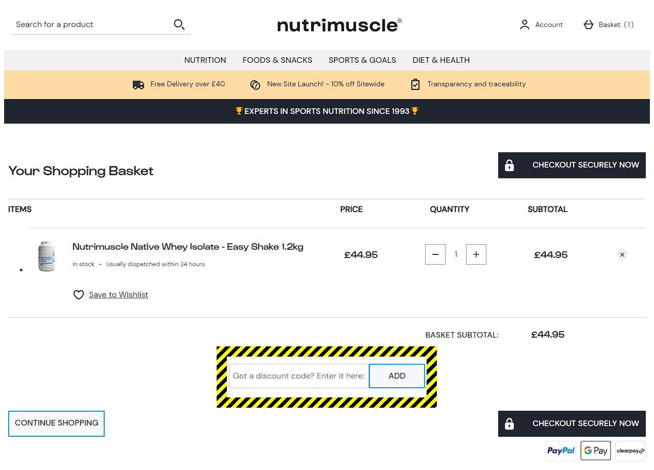 Nutrimuscle Discount Code