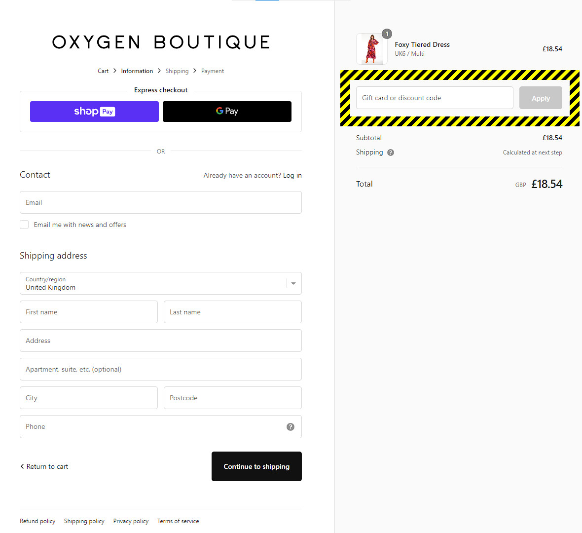 Oxygen Boutique Discount Code