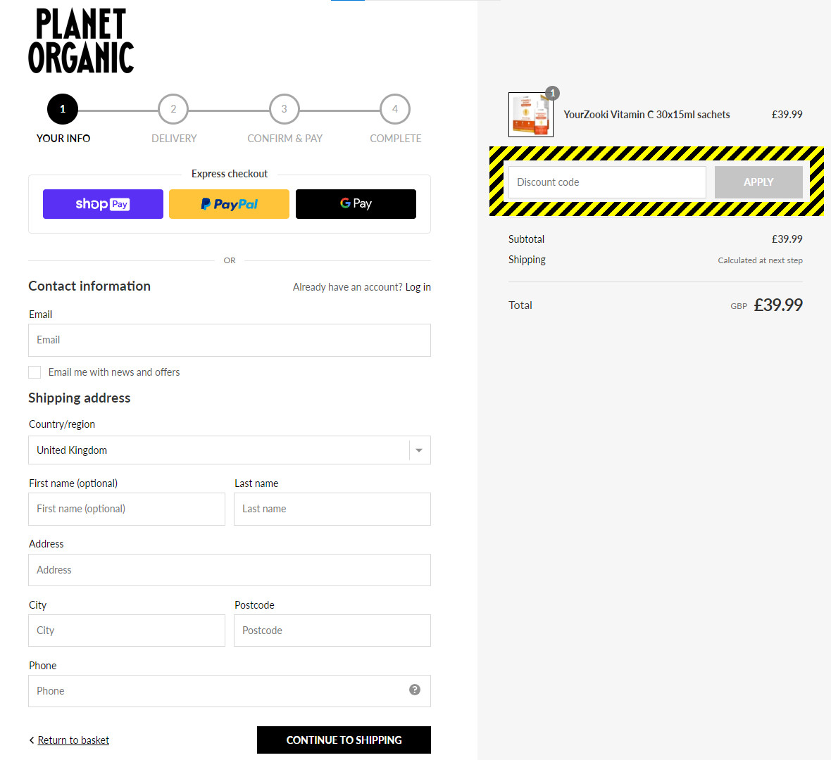 Planet Organic Discount Code