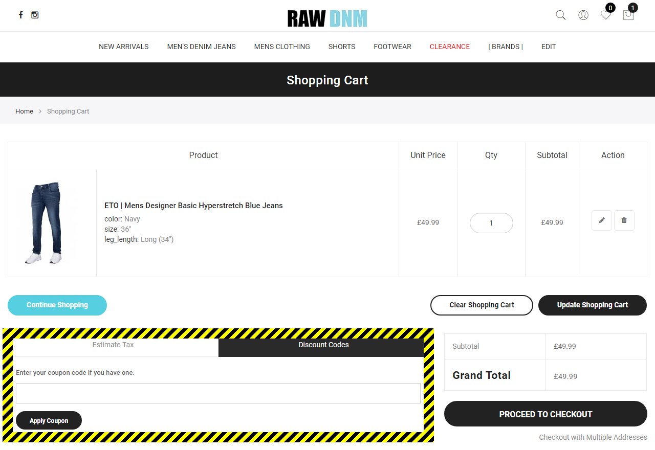 Raw Denim Discount Code