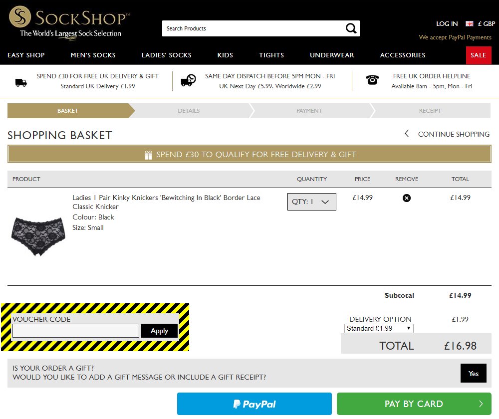 Sock Shop Discount Code