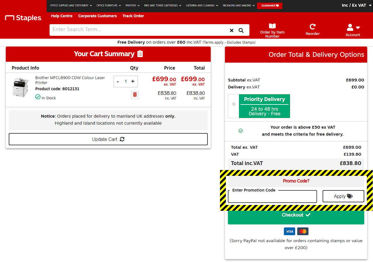 Staples Discount Code