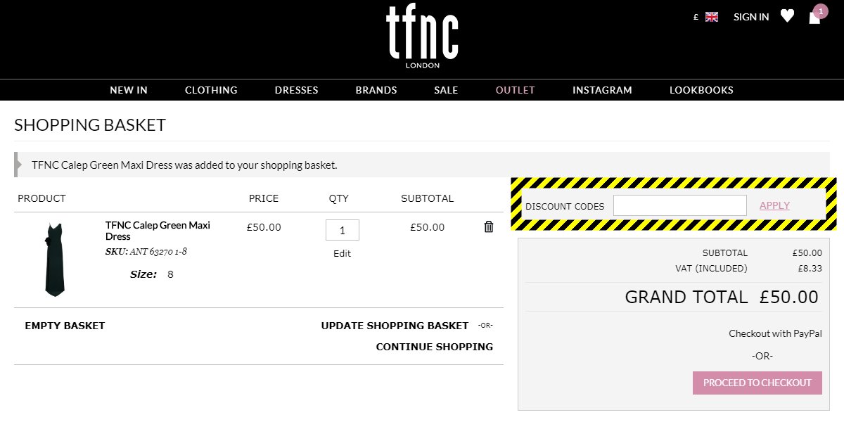 How to use a TFNC Discount Code