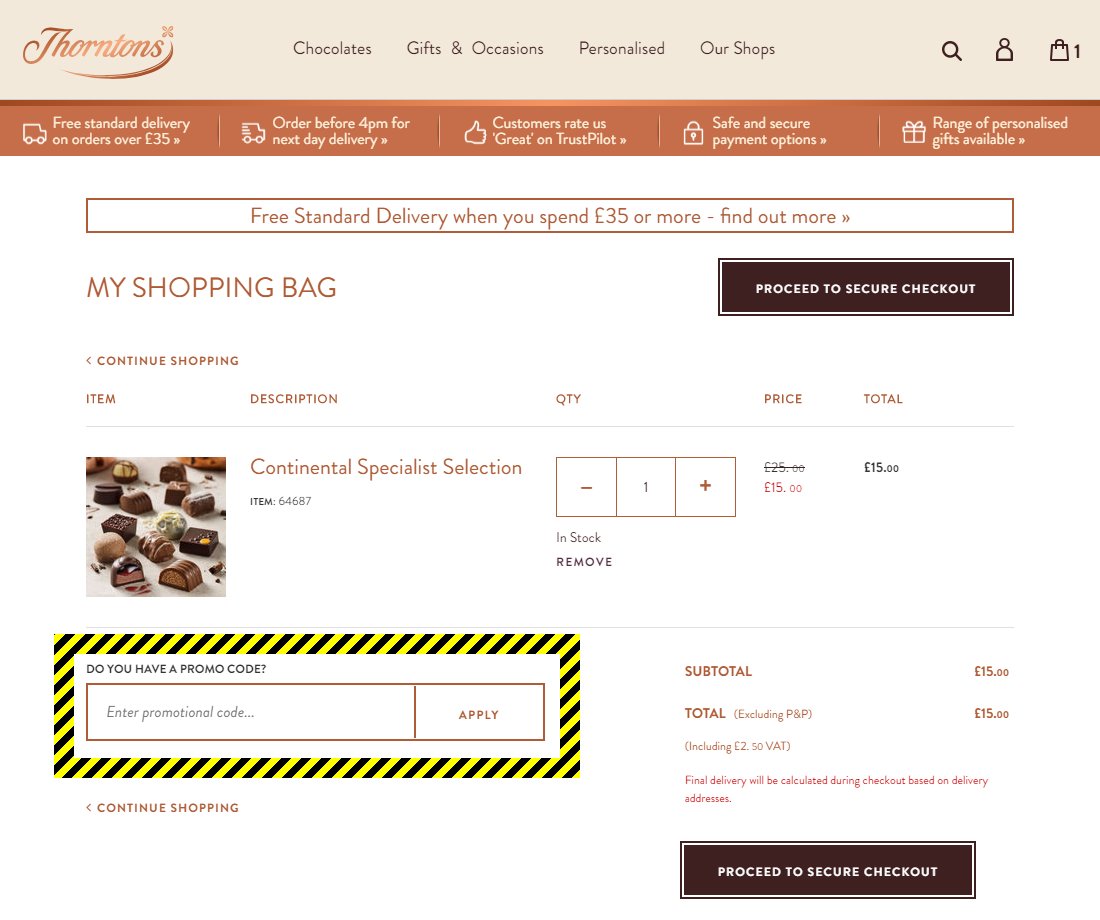 Thorntons Discount Code