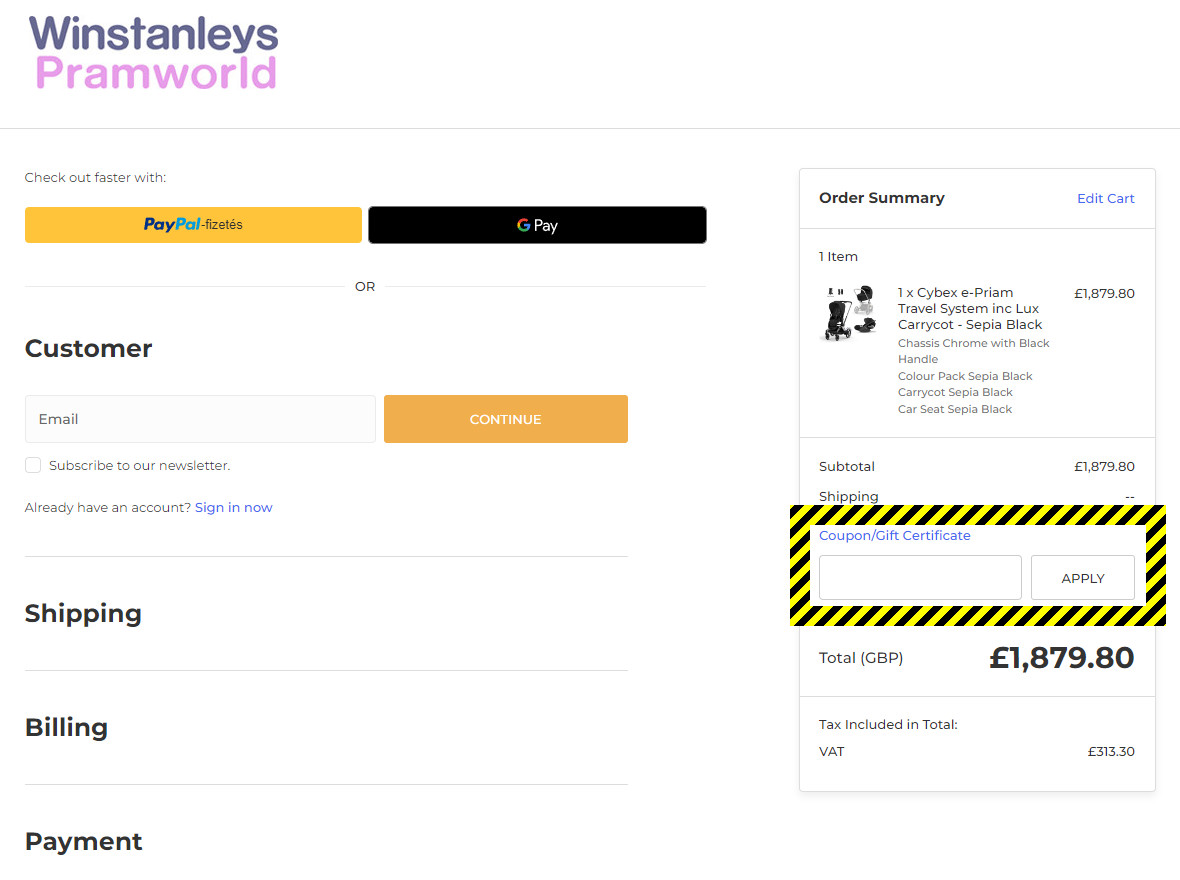 Winstanleys Pramworld Discount Code
