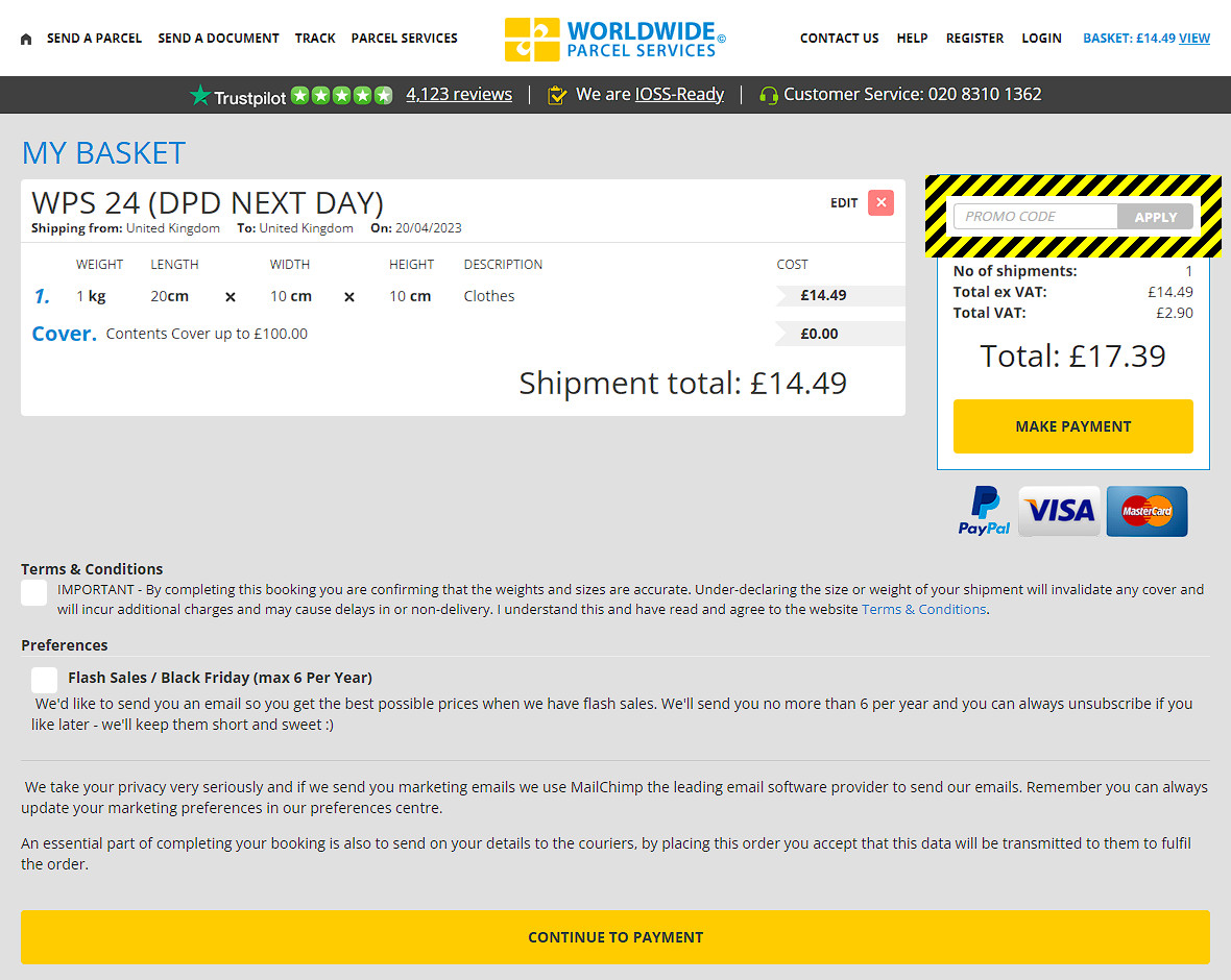 Worldwide Parcel Services Discount Code